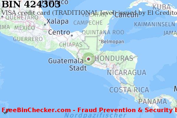 424303 VISA credit Guatemala GT BIN-Liste