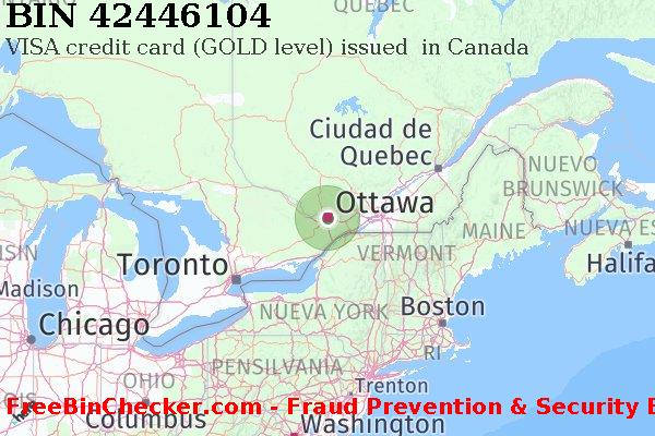 42446104 VISA credit Canada CA Lista de BIN