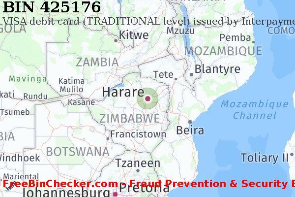 425176 VISA debit Zimbabwe ZW बिन सूची