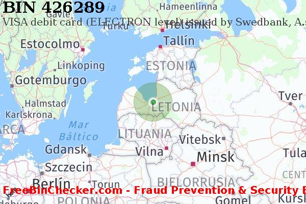426289 VISA debit Latvia LV Lista de BIN
