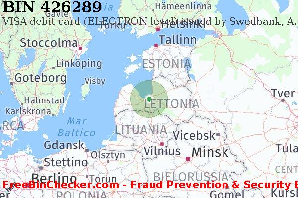 426289 VISA debit Latvia LV Lista BIN