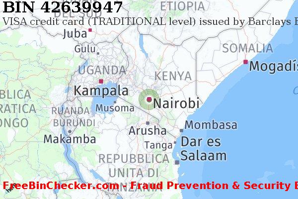42639947 VISA credit Kenya KE Lista BIN
