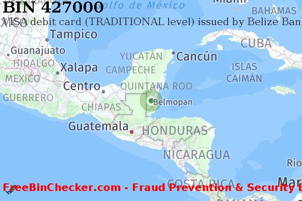 427000 VISA debit Belize BZ Lista de BIN