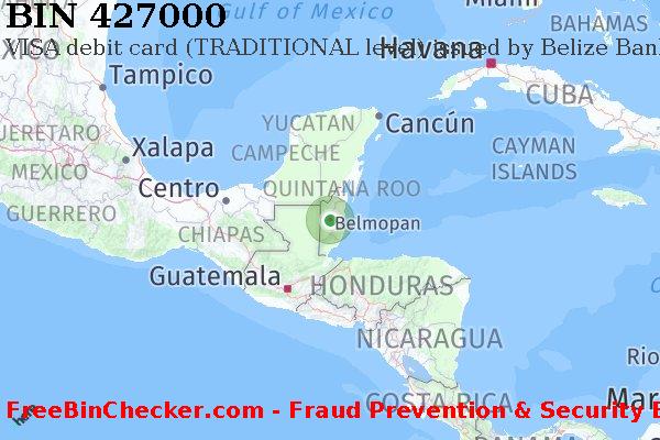 427000 VISA debit Belize BZ बिन सूची