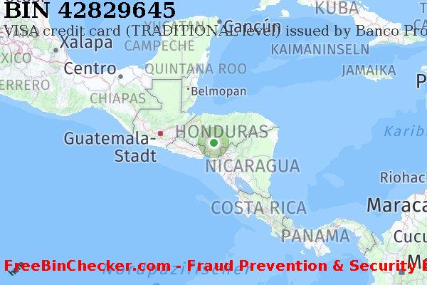 42829645 VISA credit Honduras HN BIN-Liste