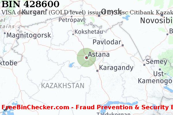 428600 VISA debit Kazakhstan KZ BIN List