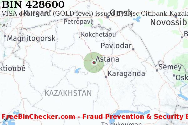 428600 VISA debit Kazakhstan KZ BIN Liste 