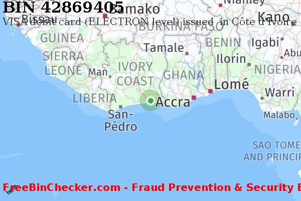 42869405 VISA debit Côte d'Ivoire CI बिन सूची