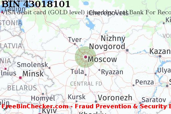 43018101 VISA debit Russian Federation RU BIN List