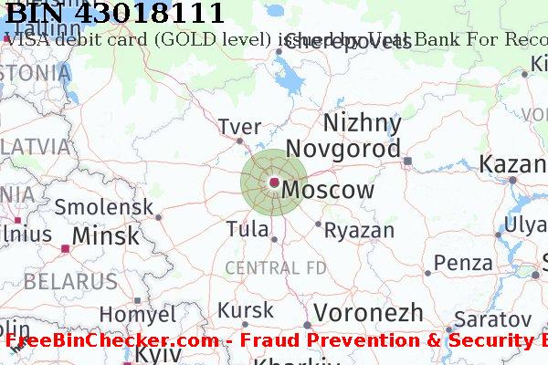 43018111 VISA debit Russian Federation RU BIN List