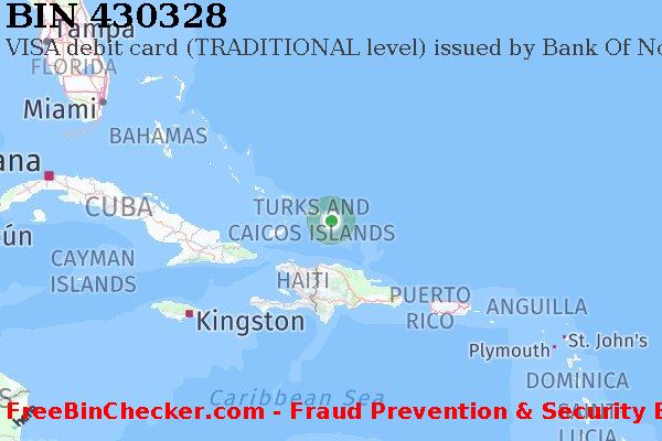 430328 VISA debit Turks and Caicos Islands TC BIN List
