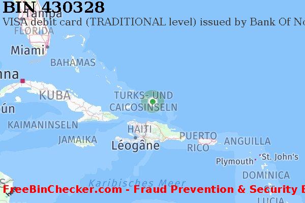 430328 VISA debit Turks and Caicos Islands TC BIN-Liste