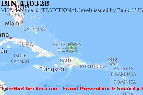 430328 VISA debit Turks and Caicos Islands TC Lista BIN