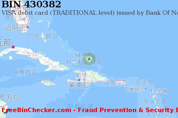 430382 VISA debit Turks and Caicos Islands TC BIN列表