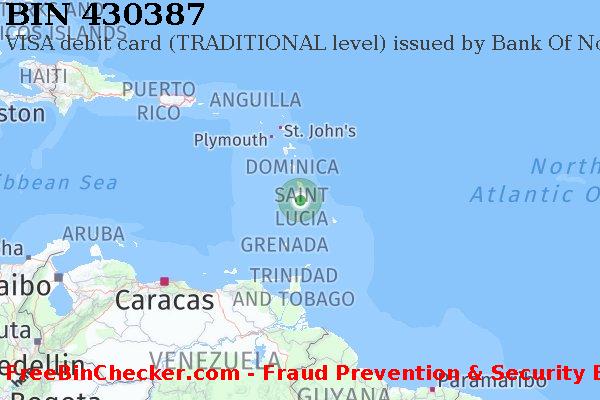 430387 VISA debit Saint Lucia LC BIN List