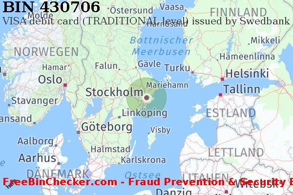 430706 VISA debit Sweden SE BIN-Liste