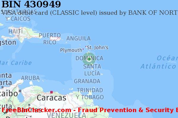 430949 VISA debit Dominica DM Lista de BIN