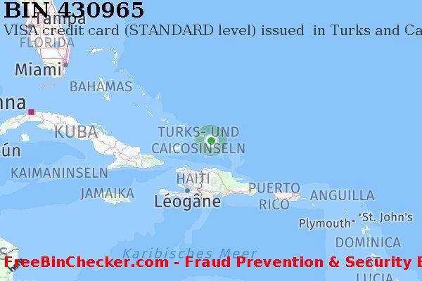 430965 VISA credit Turks and Caicos Islands TC BIN-Liste