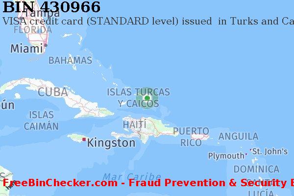 430966 VISA credit Turks and Caicos Islands TC Lista de BIN