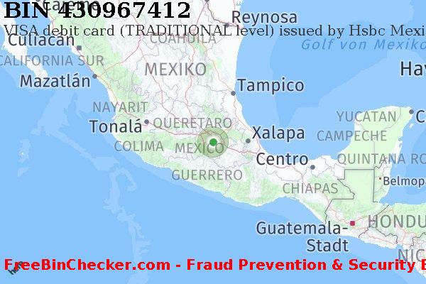 430967412 VISA debit Mexico MX BIN-Liste