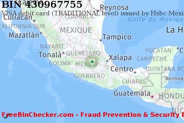 430967755 VISA debit Mexico MX BIN Liste 