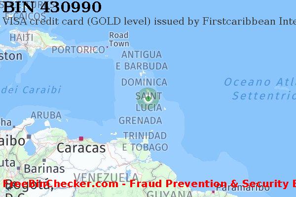 430990 VISA credit Saint Lucia LC Lista BIN