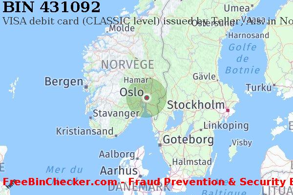 431092 VISA debit Norway NO BIN Liste 
