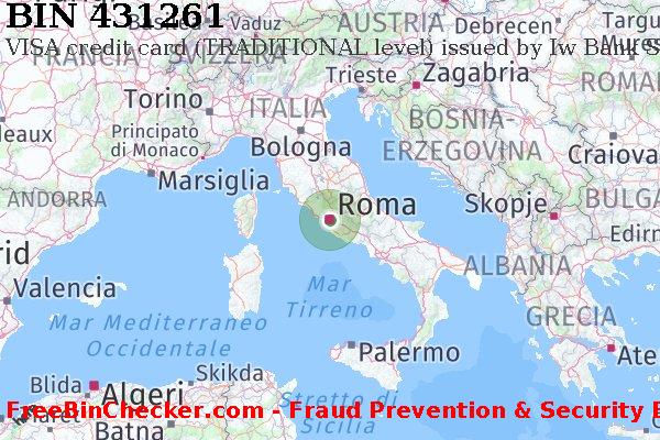 431261 VISA credit Italy IT Lista BIN