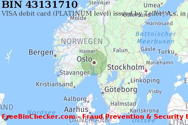 43131710 VISA debit Norway NO BIN-Liste