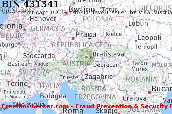 431341 VISA credit Austria AT Lista BIN