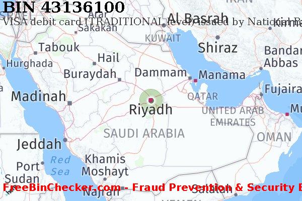 43136100 VISA debit Saudi Arabia SA BIN List