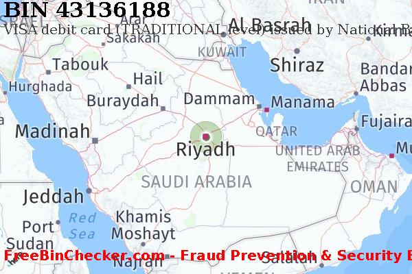 43136188 VISA debit Saudi Arabia SA BIN Danh sách