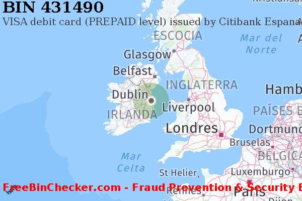 431490 VISA debit Ireland IE Lista de BIN