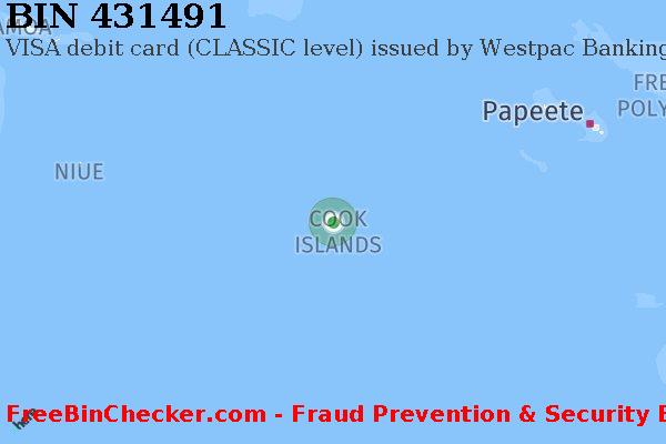 431491 VISA debit Cook Islands CK BIN List