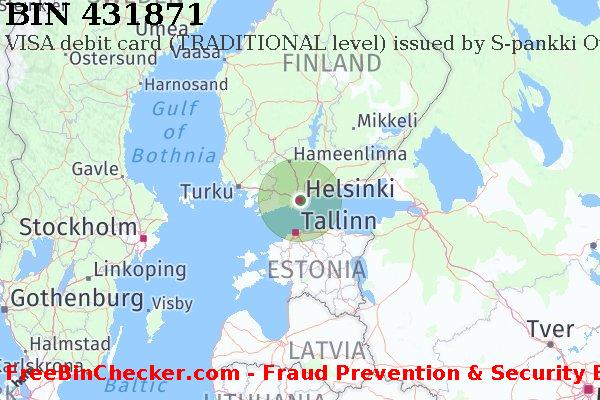 431871 VISA debit Finland FI BIN List