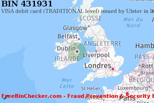431931 VISA debit Ireland IE BIN Liste 