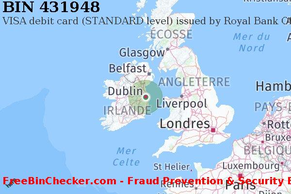 431948 VISA debit Ireland IE BIN Liste 