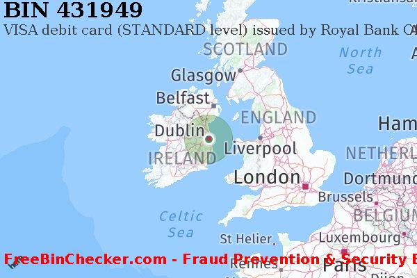431949 VISA debit Ireland IE BIN List