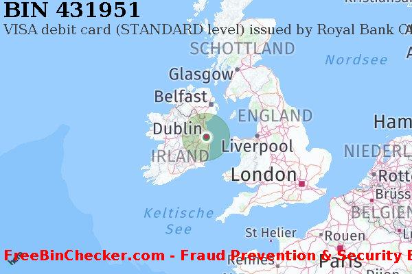 431951 VISA debit Ireland IE BIN-Liste