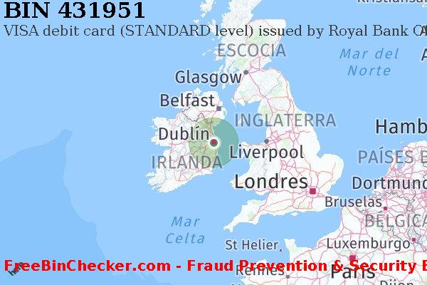 431951 VISA debit Ireland IE Lista de BIN