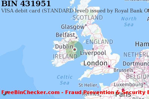431951 VISA debit Ireland IE BIN Lijst