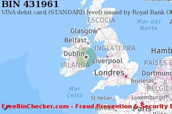 431961 VISA debit Ireland IE Lista de BIN