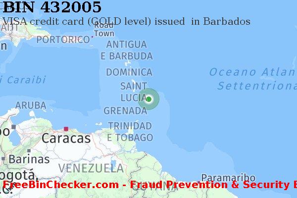 432005 VISA credit Barbados BB Lista BIN