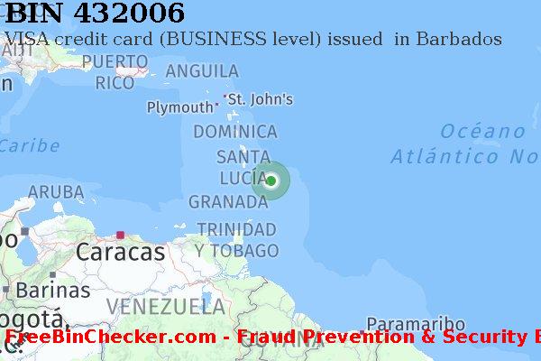 432006 VISA credit Barbados BB Lista de BIN
