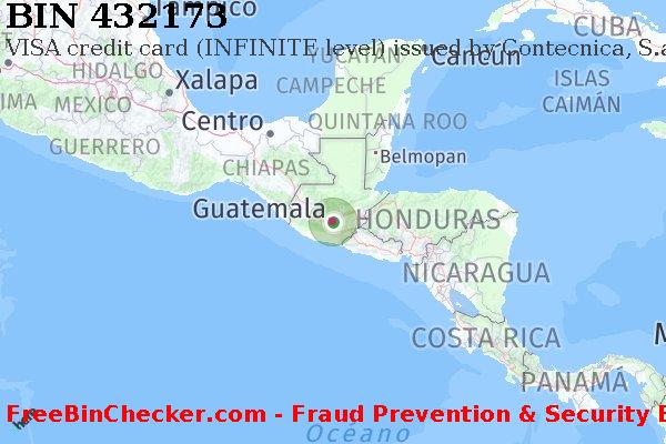 432173 VISA credit Guatemala GT Lista de BIN