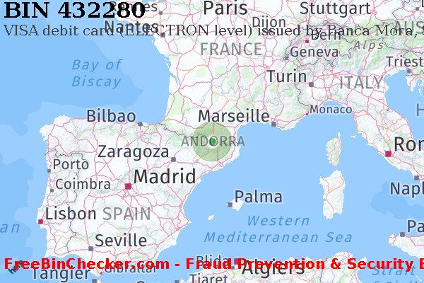 432280 VISA debit Andorra AD BIN List