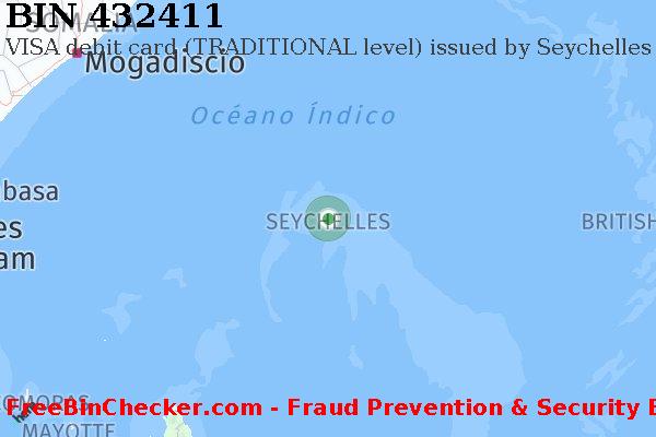 432411 VISA debit Seychelles SC Lista de BIN