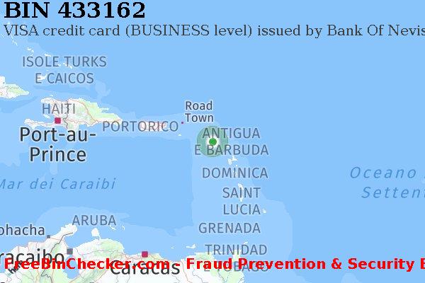 433162 VISA credit Saint Kitts and Nevis KN Lista BIN