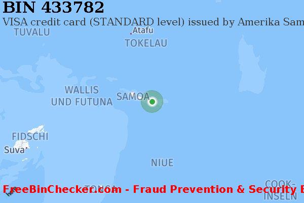 433782 VISA credit American Samoa AS BIN-Liste