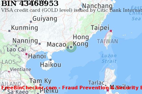 43468953 VISA credit Hong Kong HK बिन सूची